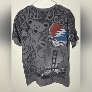 Men's Liquid Blue Grateful Dead Dancing Bear Steal Your Face‎ AOP Shirt, Large